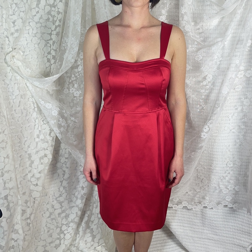 Satin-like Little Red Dress Sz 2
